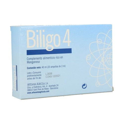 BILIGO-4 MANGANESO 20 ampollas x 2 ml ARTESANÍA AGRÍCOLA – HerboAhorro